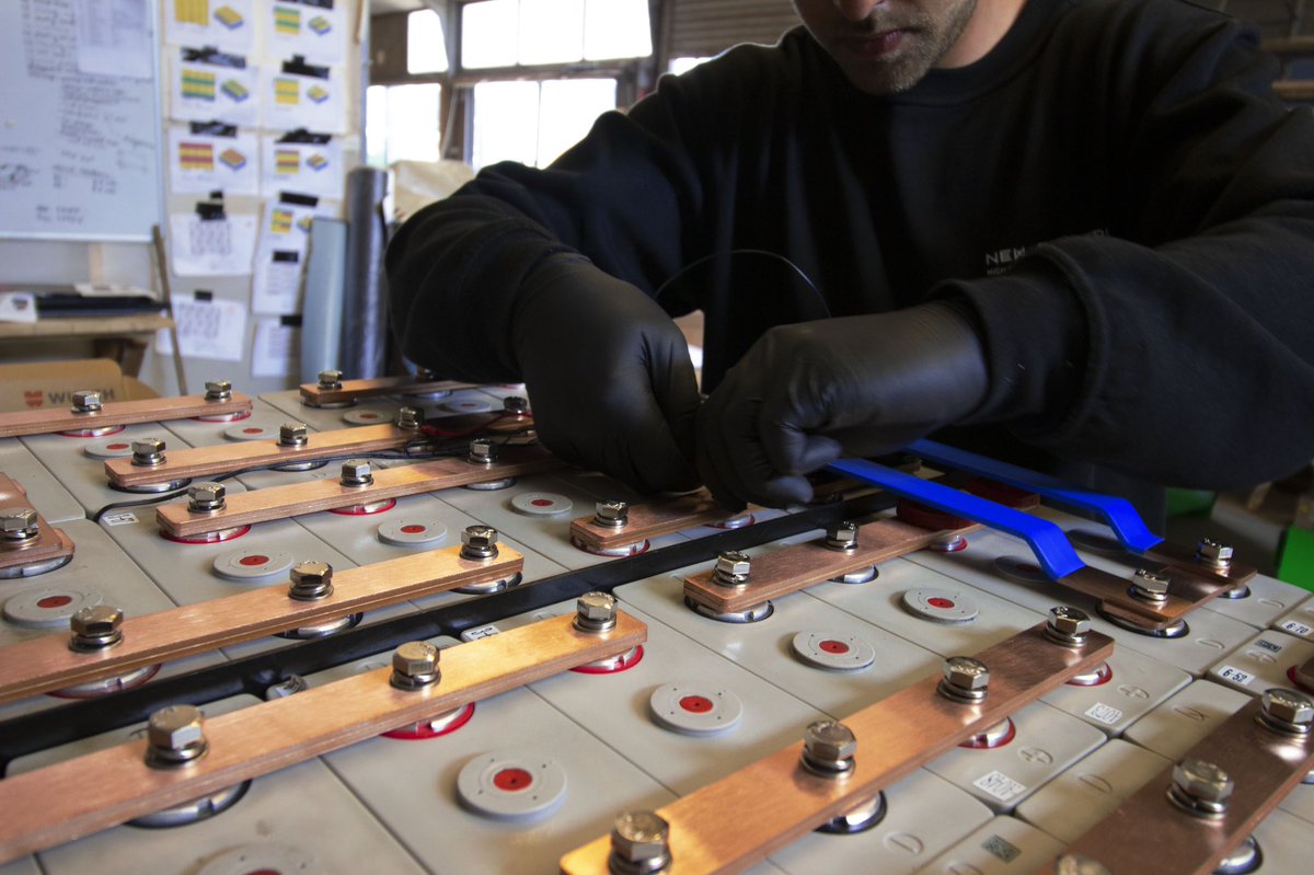 Dense energy storage, a whole container filled with batteries!