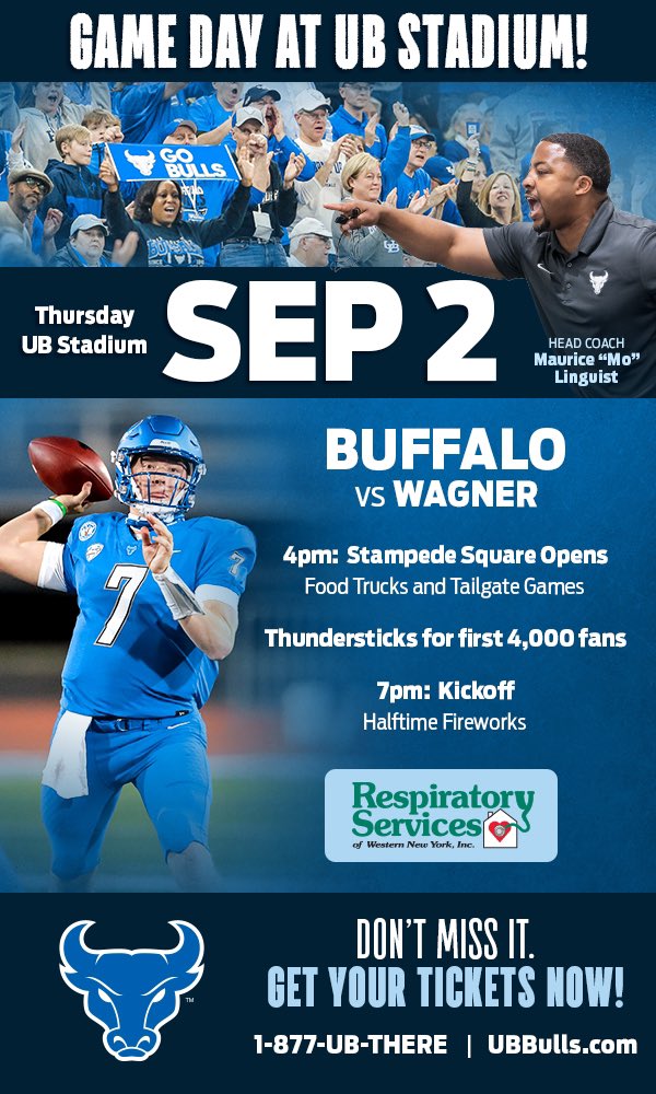 UBAthletics's tweet photo. It’s Game Day for @UBFootball! 

RT if you’re ready to cheer on your Bulls! 

#UBhornsUP https://t.co/jSLERxRcEq