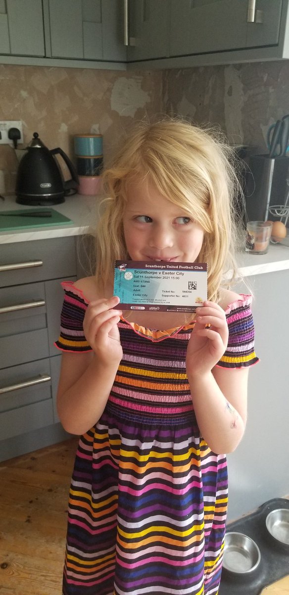 denton80's tweet photo. Happy little girl with her ticket for her first ever @OfficialECFC game.🔴⚪🔴 #grecian #devonisred https://t.co/21dZERowyi