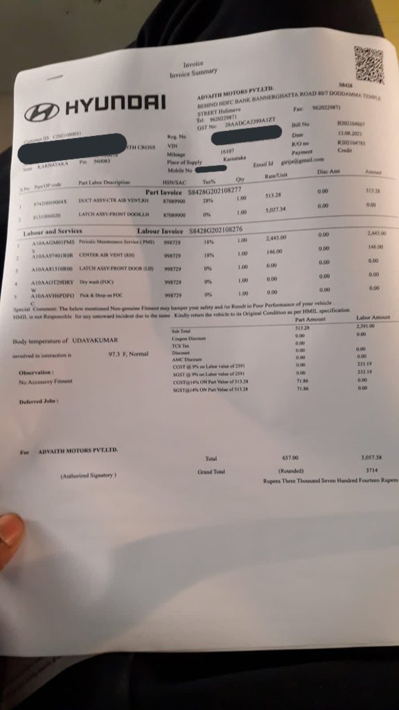 sagarmandakki's tweet photo. @cars24india @Cars24Support can you explain how your 140+ checks did not catch these defects in the car?? 
These defective parts were replaced by authorized service center. Thank god they were covered under company warranty else I'd have to shell out so much money!! #cars24sucks https://t.co/9GtSvi3KSJ