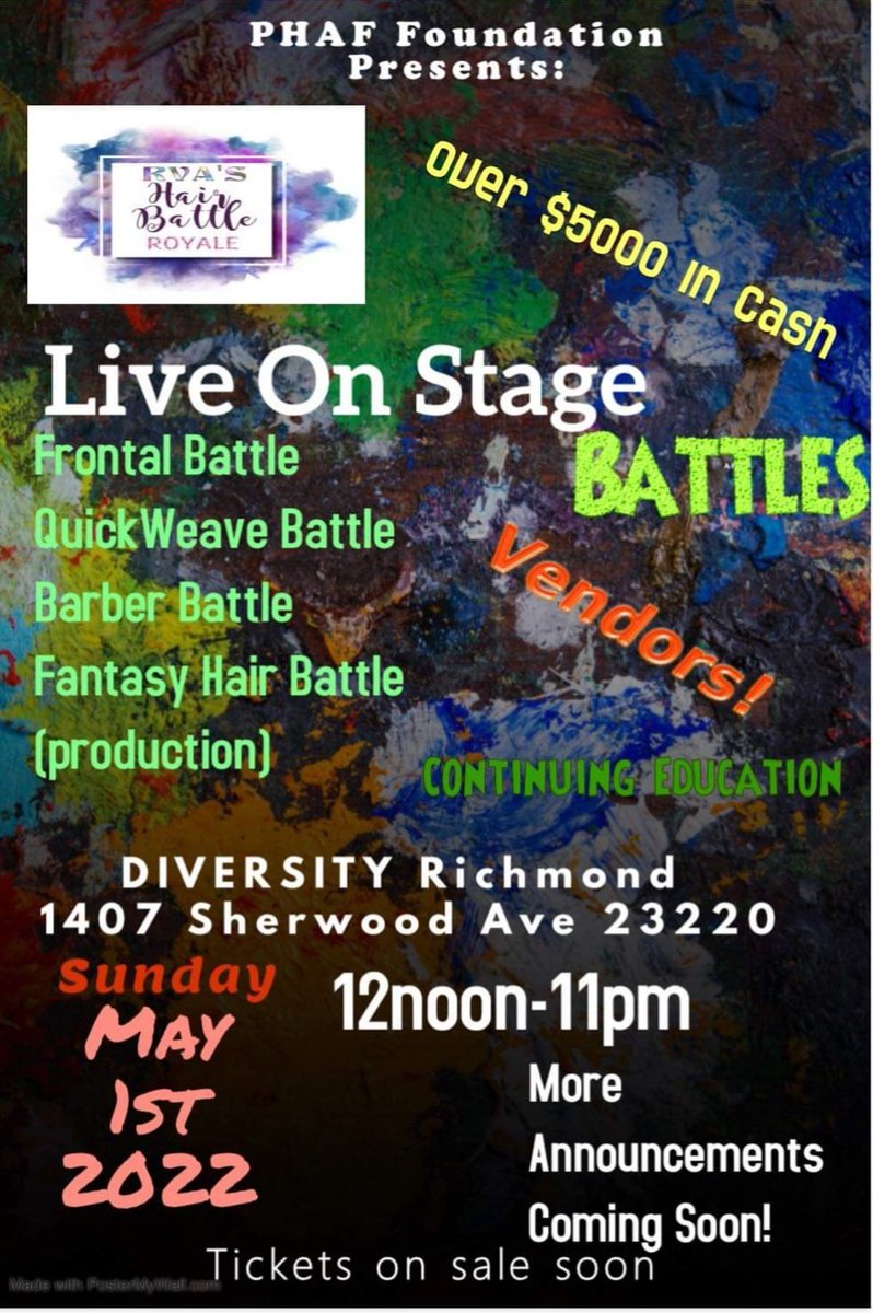 Calling All #Hairstylist 

This is a Teaser  Official Flyer coming soon.    Get Ready.    We are Taking the State of #VA to the Next Level. LIVE on stage Battles All Day.  #Hairshow #vahairstylist #dmvhairstylist #Quickweave #RVA  #BeautyIndustryfolks