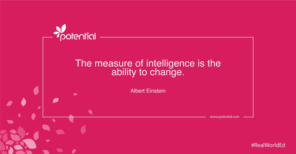 PotentialCom's tweet photo. “The measure of intelligence is the ability to change.”- Albert Einstein
What about you? Are you willing to change?
Share your opinion in the comments below 👇
#RealWorldEd #inspiration #motivationquotes #innovation #quoteoftheday #quotes #tips #change #alberteinstein https://t.co/h35qouJFjw