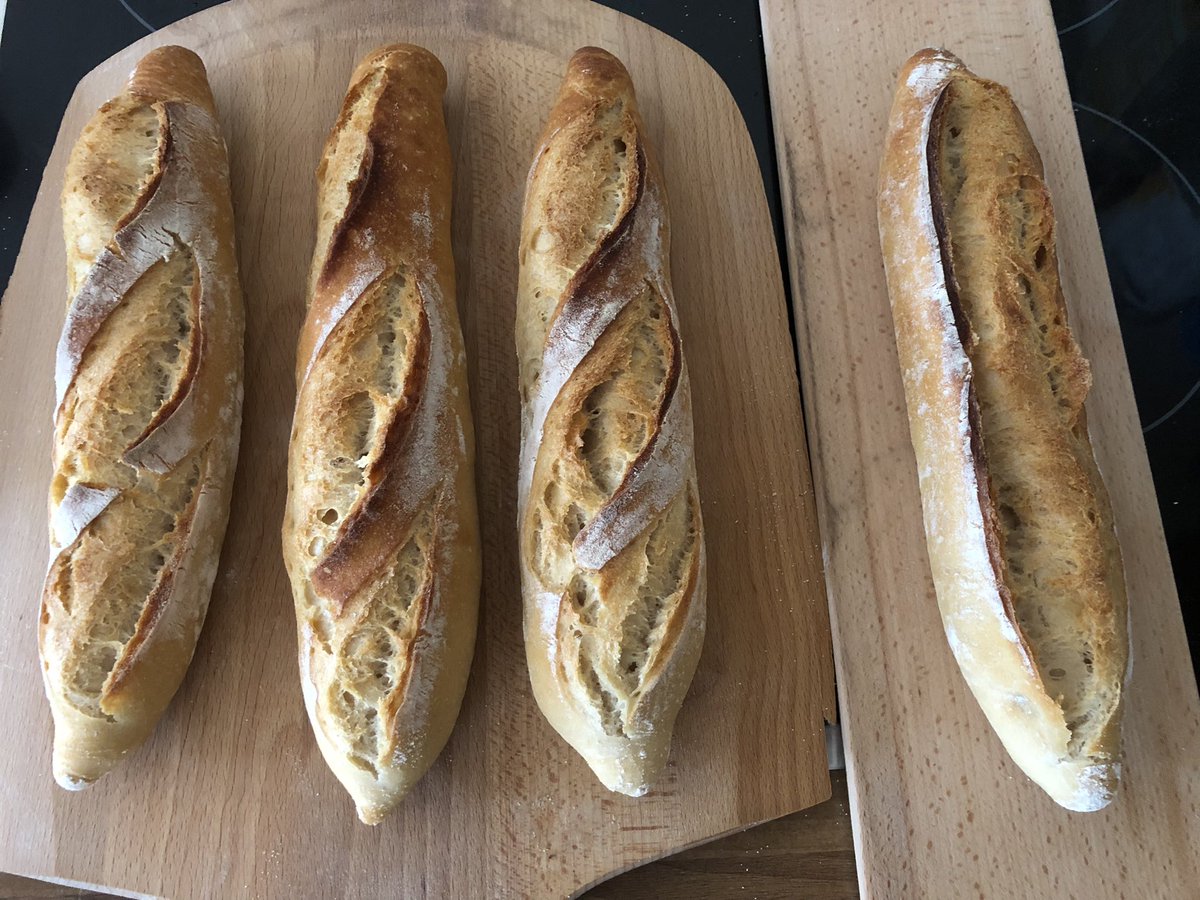 BreadCrusader's tweet photo. @RichardBertinet @bbcmaestro Iβve gone binge watchinβ your lessons and just had to go #baguettes Any suggestions for a cheese π§ and wine π· combo to suit, anyone?? #RealBread #KingOfBread π #ShowTheDoughWhosBoss https://t.co/ug721djRb0