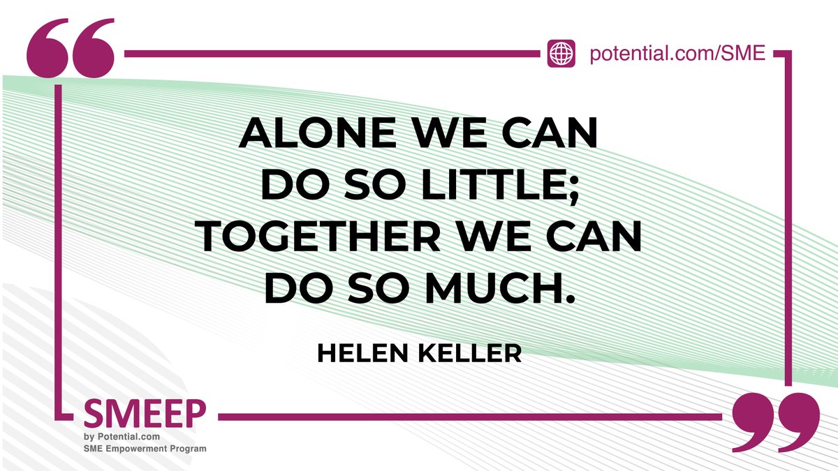 smeep_'s tweet photo. “Alone we can do so little; together we can do so much."​ - Helen Keller​

Do you agree?
Share your opinion in the comments below 👇​

Entrepreneurs! Register for free:
https://t.co/7ycLiziers

#SMEEP #inspiration #motivationquotes #teamwork #innovation #quoteoftheday #quotes https://t.co/SNfjNbuHsE