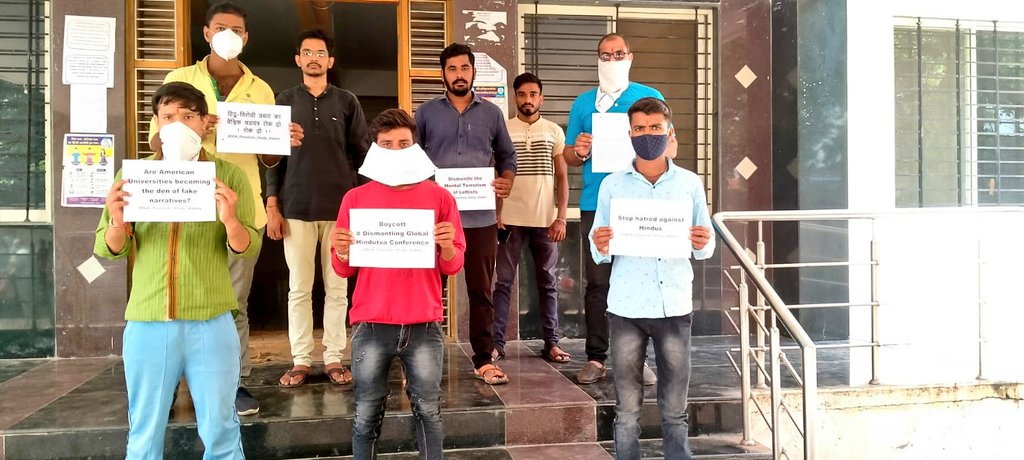 SG_HJS's tweet photo. Hindus across the Globe raised a slogan- "Uniting Global Hindutva" against the #DismantlingGlobalHindutva Conference

13+ Countries
25+ states /400+ cities in India

TOOK PART
AND brought their anti-Hindu perspective to light
#DGH_Panelists_Hindu_Haters
@HMOIndia @Rajput_Ramesh https://t.co/EzSmkWJujy
