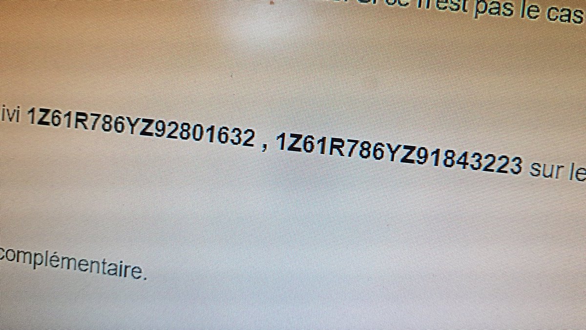 frtwit38's tweet photo. @UPS_FR Voici mes numéros de suivi https://t.co/jE9GSnE7Hv