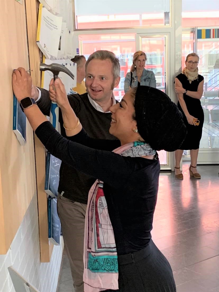 jibs_sweden's tweet photo. @SumayaHashim nailed her thesis “Women entrepreneurship: Masculinity, Legitimacy and Well-being.” to the wall at JIBS today! Sumaya’s public defence will take place at JIBS at 13.00 on 23 September. Visit https://t.co/a5nXXasWfW for more information and the zoom link. https://t.co/ysauOSP8wq