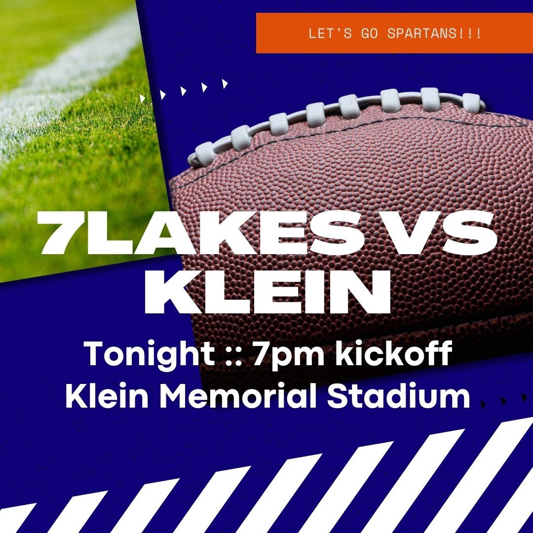 Let's go Spartans!!! Let's get another "W" on the books! <a href="/7LHSFootball/">Seven Lakes Football</a> You've got this!!!