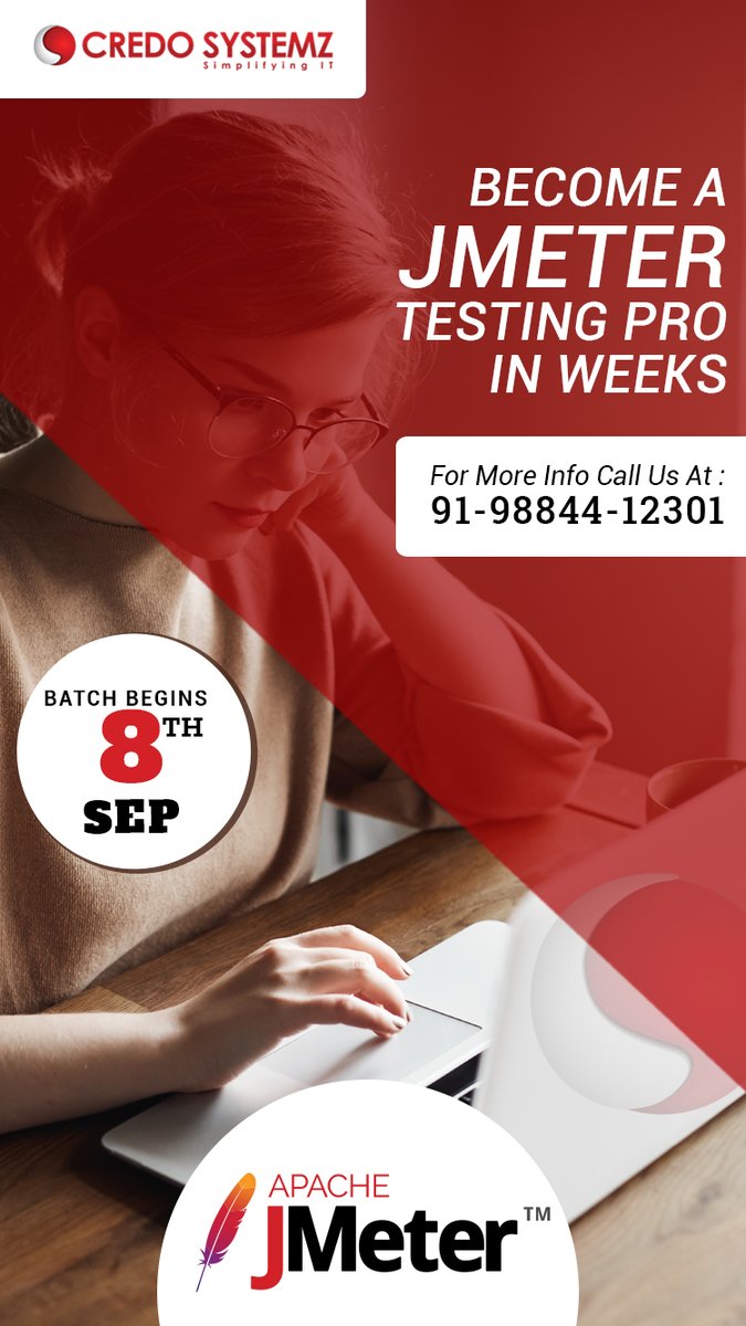 credosystemz's tweet image. Learn JMeter Performance Testing Tool at Credo Systemz!!!

New batch Starts on 8th Sep 2021

Enroll now +91 9884412301

More details:  bit.ly/Jmetercoursesy…

#performanceengineering #peformancetesting #jmeter #engineering #Jmetercourse #tester #Softwaretesting #CredoSystemz