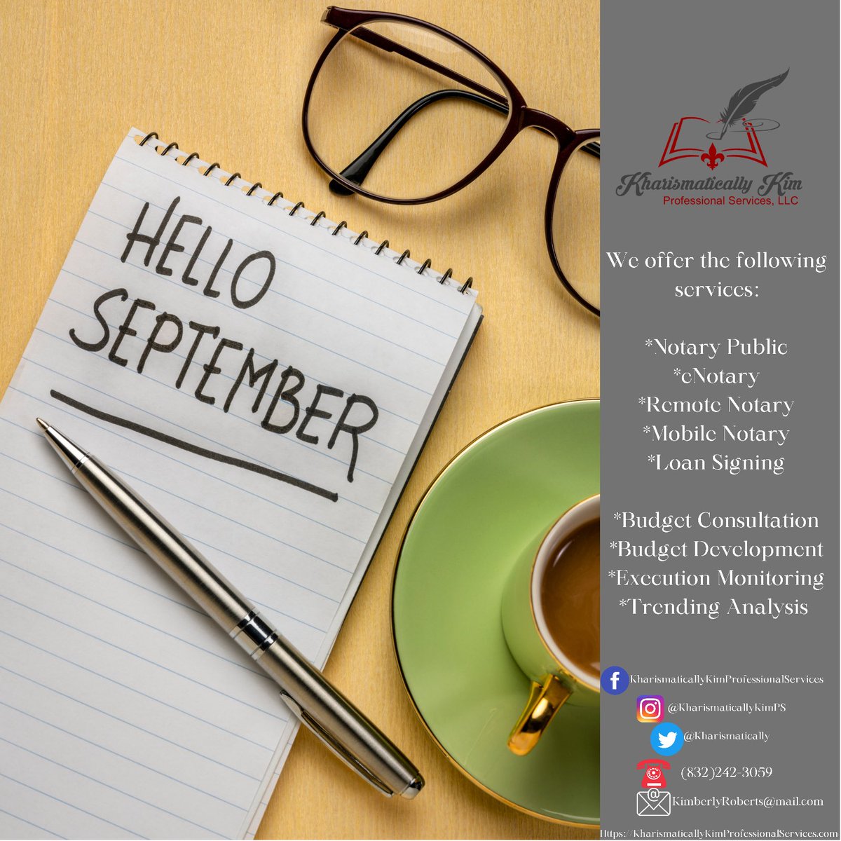 kharismatically's tweet photo. We have you covered… #Notary #NotaryPublic #eNotary #RemoteNotary #MobileNotary #BudgetConsultant #BudgetDevelopment #FinancialFreedom #TravelProfessional #KKPS #KharismaticallyKim #KharismaticallyKimProfessionalServices #BlackOwnedBusiness #VeteranOwnedBusiness #SmallBusiness https://t.co/cKnGvJoeRw