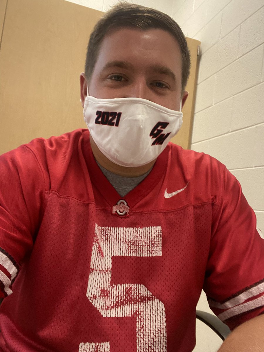 Making sure @HermDogg512 is wearing his Buckeye jersey today! Game Day!!! Go Bucks!!