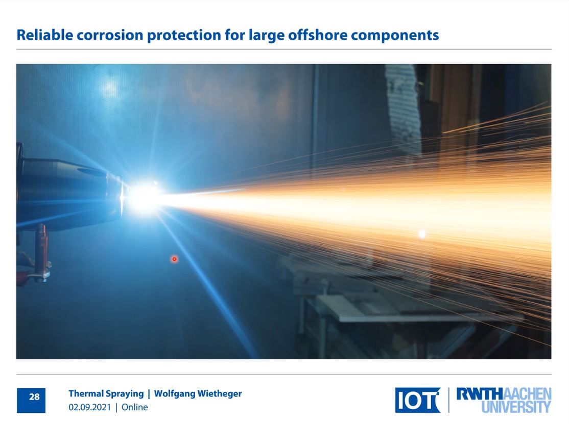 PerforMat_net's tweet photo. Chief Engineer Wolfgang Wietheger @RWTH Aachen University presented potential of high velocity flame spraying for novel wear and corrosion protection. Moreover, he showed examples of utilizing thermal spray coatings in sliding bearings and offshore components.
#PerforMat webinar https://t.co/teHwERJFRw