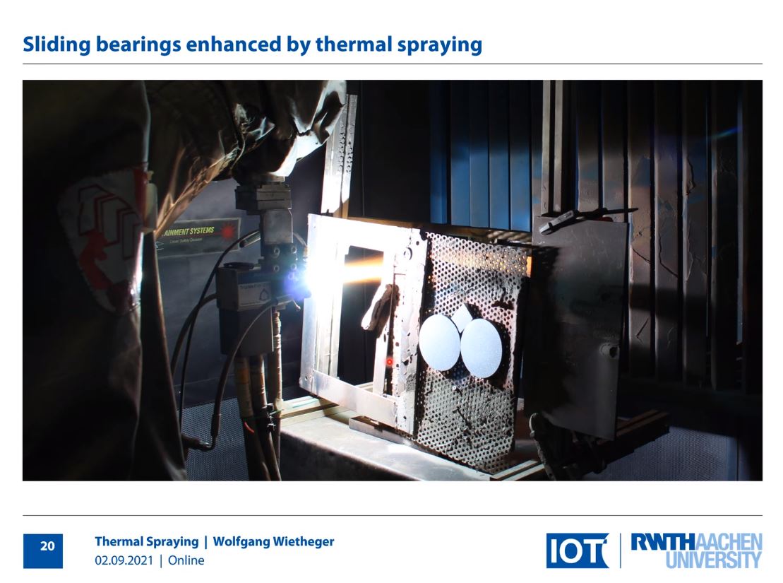 PerforMat_net's tweet photo. Chief Engineer Wolfgang Wietheger @RWTH Aachen University presented potential of high velocity flame spraying for novel wear and corrosion protection. Moreover, he showed examples of utilizing thermal spray coatings in sliding bearings and offshore components.
#PerforMat webinar https://t.co/teHwERJFRw