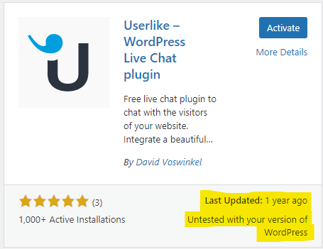 IrfLtd's tweet photo. @userlike 
Hi, just joined and about to install the WordPress widget on our site but the plugin hasn't been updated in over a year.
Can we assume if it isn't broken you just haven't needed to update it ? https://t.co/WJLsgyHLLu