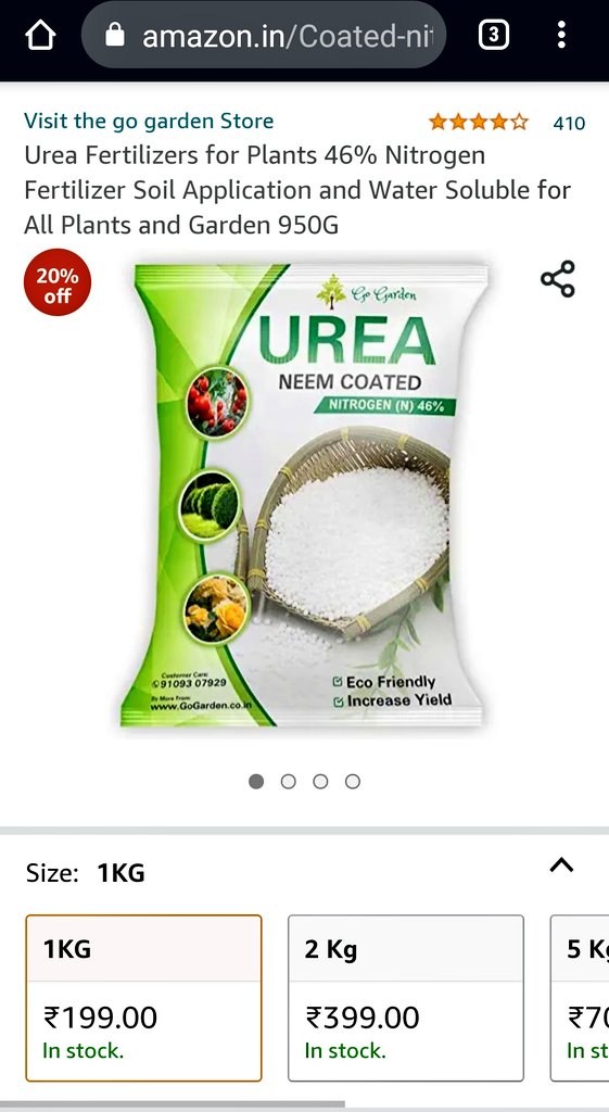 ajeetazaad's tweet photo. जो यूरिया इफको 266.50 रुपये का 45 किलो बेचती है, @amazonIN पर वह 199 रुपये का एक किलो बिक रहा है। क्या यह उर्वरक की खुलेआम कालाबाजारी नहीं है? अमेजॉन पर खाद-बीज की बिक्री का शुभारंभ खुद कृषि मंत्री @nstomar ने किया था। https://t.co/RCbzRRgUeS