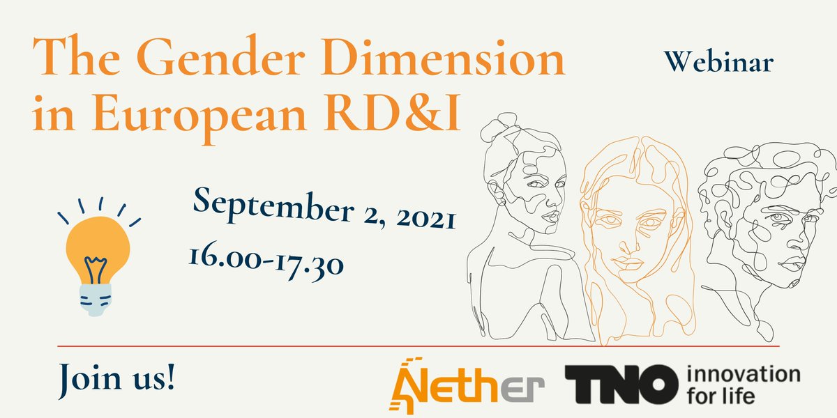 NethERbxl's tweet photo. ⌛️Starting at 16.00: Neth-ER &amp; @TNO_pers webinar 'The Gender Dimension in European RD&amp;I'

On the agenda👇

⚧️Gender and:

• Policy @EU2021SI @marcela_linkova 
• Programmes @HorizonEU 
• Knowledge institutions @oana_vd_togt  
• Gendered Innovations @inekeklinge 

See you soon! https://t.co/TZ8vPZS3L8