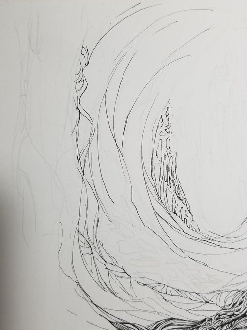 #このタグを見た人はラフ画とその完成絵を見せる 
これがこう🤔 