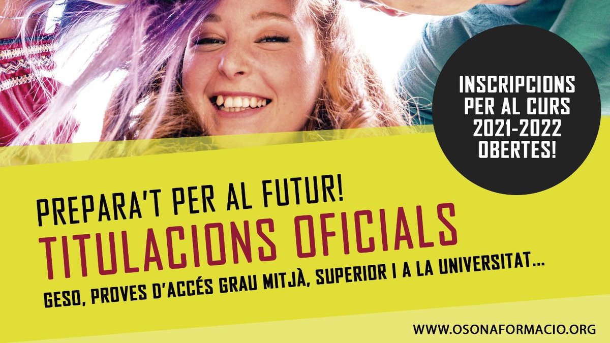 EPACentelles's tweet photo. ❗❗INSCRIPCIONS OBERTES❗❗ DEL 2 AL 17 DE SETEMBRE! 

 Consulta la nostra oferta formativa:
🔗 https://t.co/WVDnqCek0c
O en format llibret:
📖 https://t.co/BEvHj8B0in

🏠 EPA Centelles
📞93 881 38 80 • 📩epacentelles@osonaformacio.org

#fadults #epacentelles https://t.co/3Yg4l0haUT