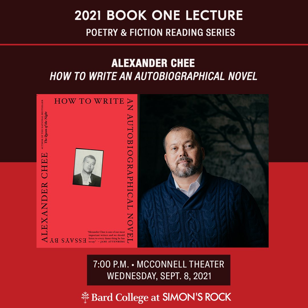 SimonsRock's tweet photo. We're excite to welcome acclaimed author Alexander Chee to deliver the annual Book One Lecture to our campus community next week! 
#SimonsRock #BookOne2021 #AlexanderChee https://t.co/hpidEHfyfj