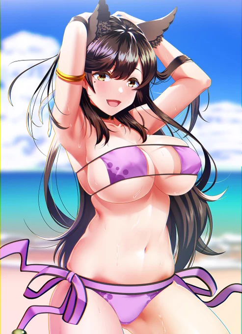 アズールレーン 愛宕ver 源頼光 水着https://t.co/hZSZYNo5ou 