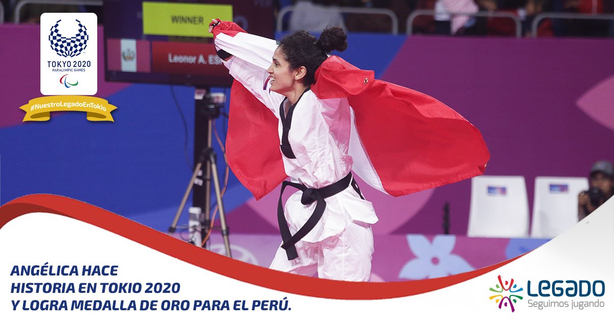 Lima2027Juegos's tweet photo. 🇵🇪👏🏼Orgullo de bandera, Angélica en el podio de #Tokyo2020. 
🥋La Para taekwondista que elevó su rendimiento en la #SedeLegado VIDENA obtiene medalla de oro🥇 en los Juegos Paralímpicos Tokyo 2020. 
🥺Gracias por esta hazaña histórica para el país, Angélica. ¡Grítalo Perú!👏🏼🇵🇪 https://t.co/a9mpnfyQLN