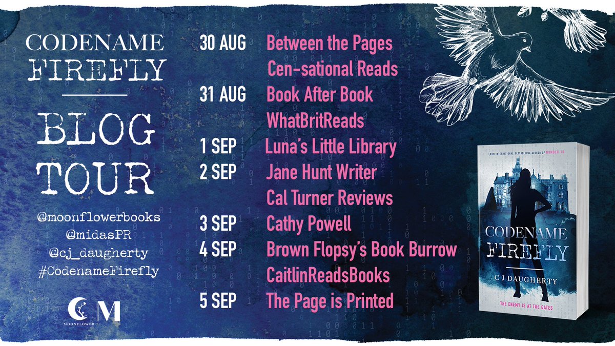 Jolliffe03's tweet photo. [AD- Book Review]
5*#Review #CodenameFirefly @CJ_Daugherty 
@moonflowerbooks https://t.co/OqqDgSJjpq An excellent sequel to the impactful and intriguing #Number10 @midaspr @agentmilburn
 #BlogTour #BookReview #YAThriller #Conspiracy #ComingofAge #Spy #Political #thursdayvibes https://t.co/UTRmAyUwnV