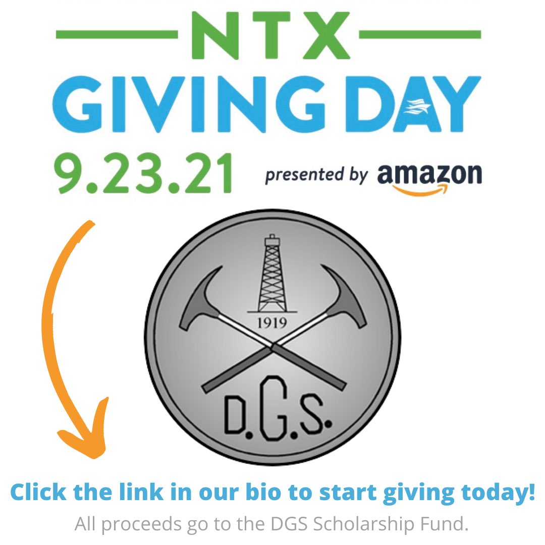 DallasGeoSoc's tweet photo. Click the link in our bio to give to the DGS Scholarship Fund today! Early giving begins Sept 1. Help us reach our goal of $2k in our effort to support N Texas students pursuing #geoscience degrees and careers. All gifts are greatly appreciated! #NTxGivingDay #BeTheGood https://t.co/cJaSPO9TRl