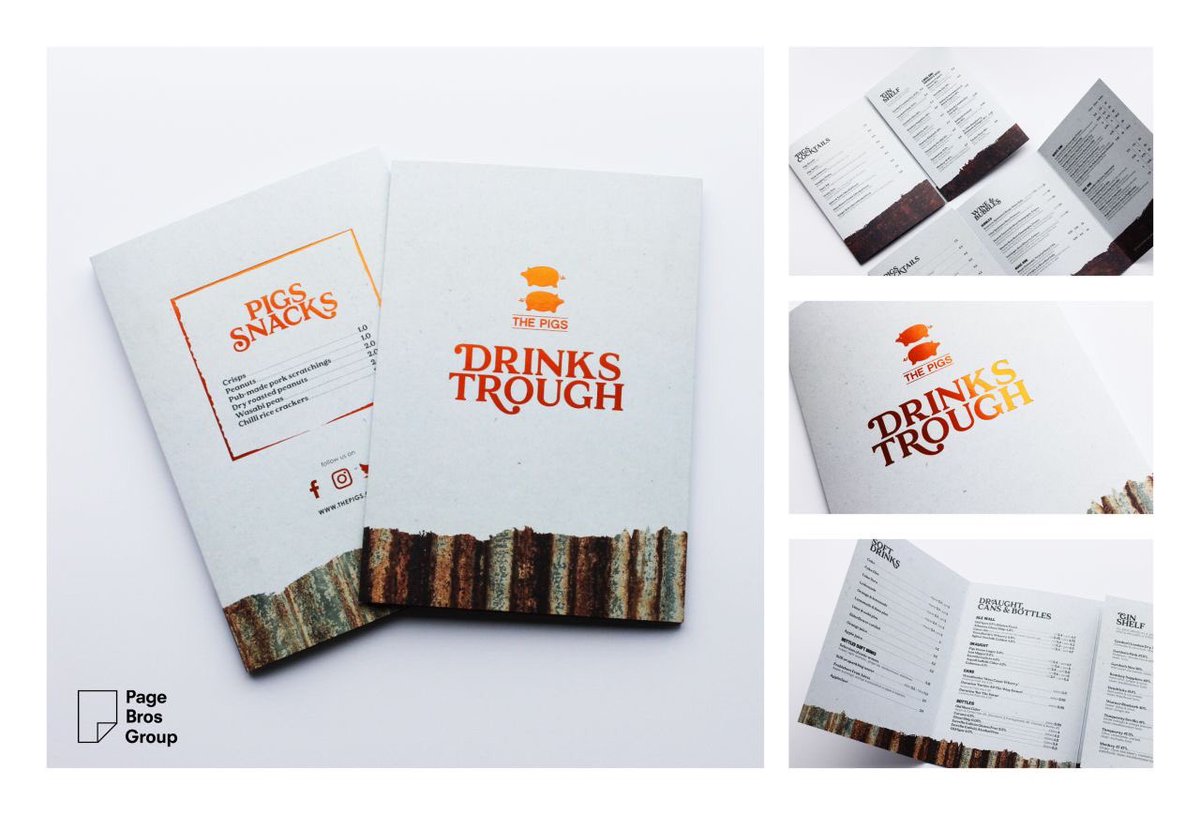 ✨ Look at that shine! ✨

These drinks menus for <a href="/PigsPubNorfolk/">The Pigs Edgefield</a> are creased, laminated and double gate folded with a copper foil applied to the front and back. 

Read more 👉 pagebros.co.uk/2021/09/the-pi…

#foil #menuprinting #design #norfolk #275yearsandlearning #275yearsinprint