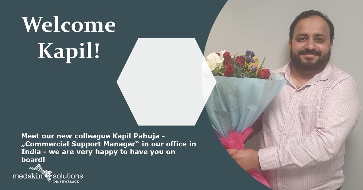 MatriDerm's tweet photo. Our team in India is growing! Welcome on board of the MatriDerm team, Kapil Pahuja! We wish you a great start and are looking forward to working with you!

#matriderm #dermalsubstitute #newteammember #India https://t.co/rsZm2am0V6