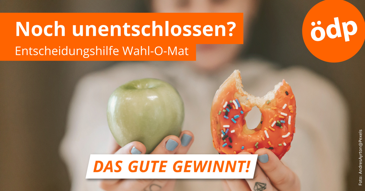 oedp_de's tweet photo. Nicht mehr lang bis zu den #btw21! Seit 2002 gibt es den #WahlOMat der @bpb_de. In der aktuellen Version könnt ihr eure Ansichten mit denen der Parteien vergleichen – vielleicht eine Entscheidungshilfe. Aber ihr wisst ja: #ÖDP #dasGutegewinnt  
https://t.co/yABRRcuRXv https://t.co/C3DmM3Ku0W