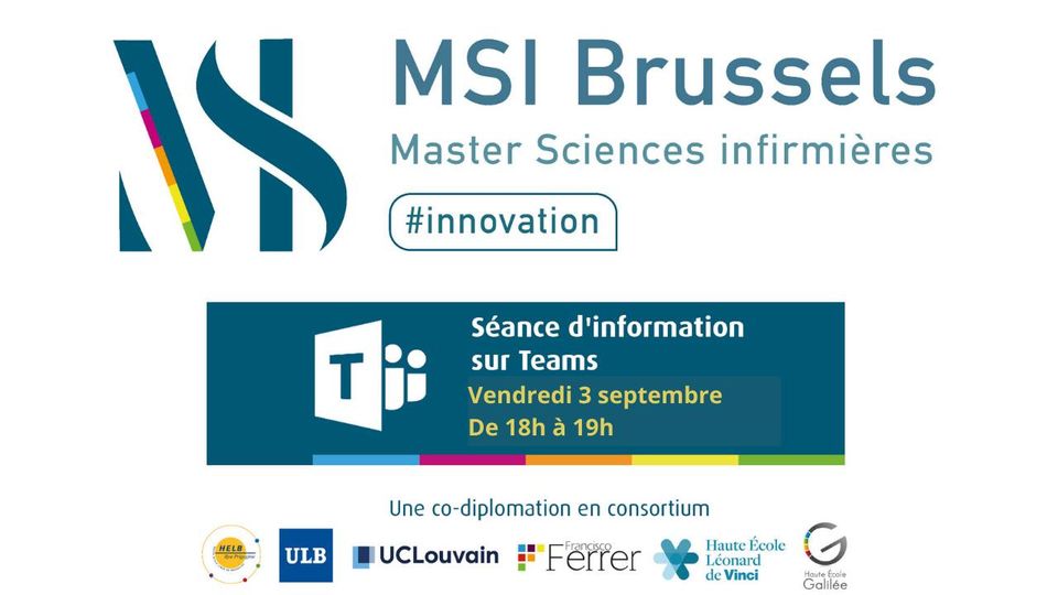 #MSIBrussels RDV demain à 18h pour découvrir le nouveau Master en Sciences infirmières en co-diplomation à Bruxelles
bit.ly/3kKN4xj