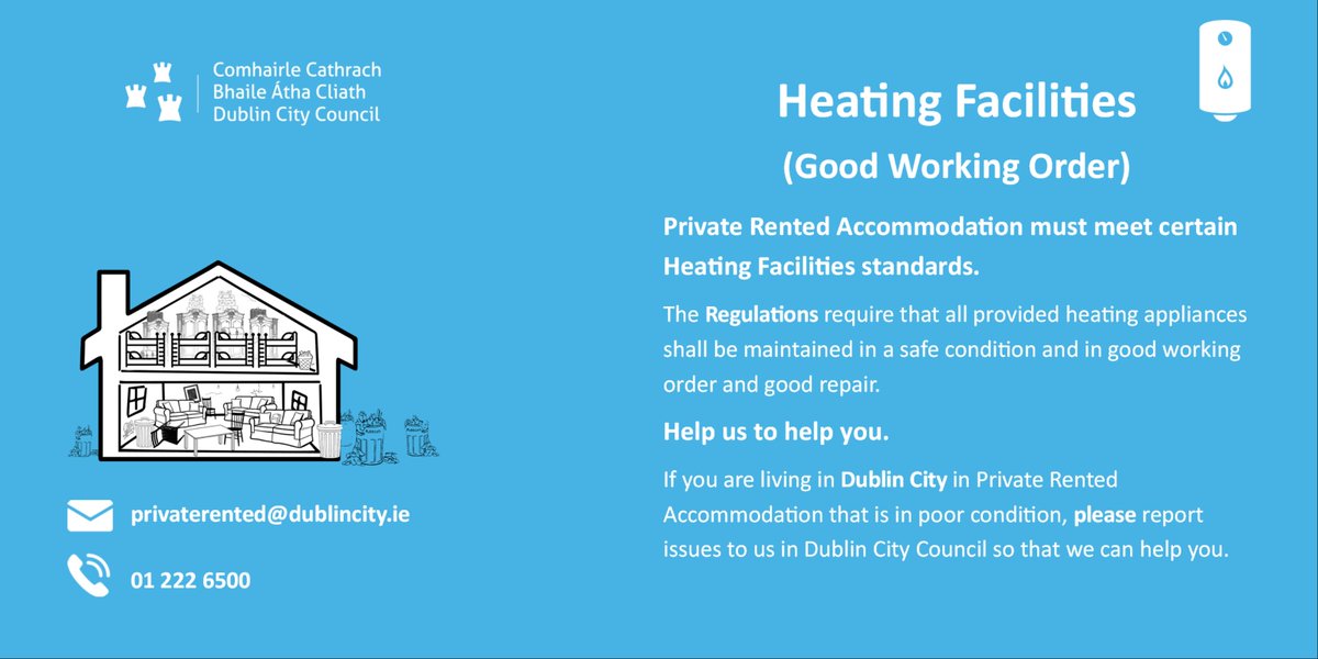 dccprivaterent's tweet photo. Are you living in Dublin City in private rented accommodation? Do you have concerns about the heating facilities in your property? Let us know https://t.co/LiVdlkEArr
