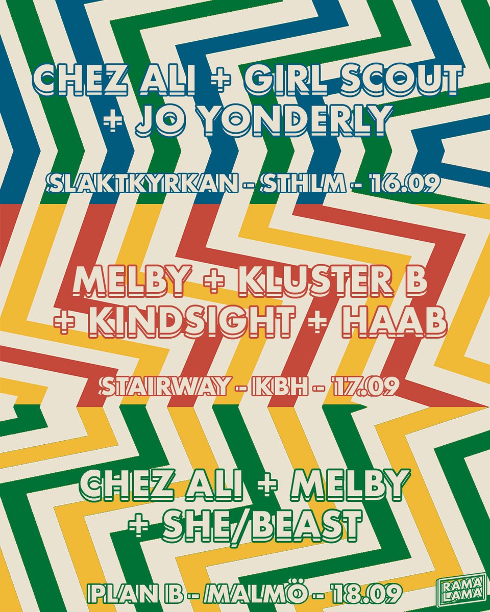 Stockholm! Malmö! København! We've got show for you in a couple of weeks 😎

Tickets at ramalama.se/live