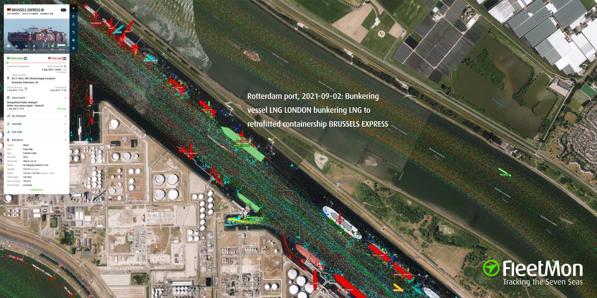 fleetmon's tweet photo. 👀 Watch LNG ship to ship bunkering in the port of Rotterdam!
Use FleetMon Explorer for real-time vessel tracking to observe the bunkering operation site: https://t.co/WFenBZXzMW #lng #maritimeindustry #shipping #aisdata https://t.co/c8fQFQGSSk