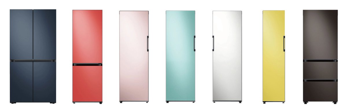 SaruniBM's tweet photo. And yes, you can also mix an match the colours of the fridge! You can have it one colour, two colours or there colours and if you're bored with the colour you picked, just swap it up with another one for a fresh new look. Now that's bespoke 🤌🏾

#NewProductLineUp @SamsungKE https://t.co/v8IcdnFLDk
