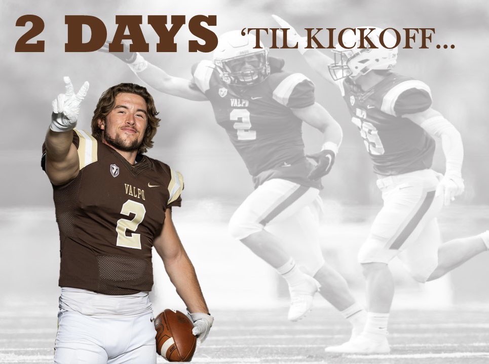 valpoufootball's tweet photo. 2️⃣ Days until the Brown and Gold are back 💪🏻 

#ThirtySix💯 | #ProtectTheShield https://t.co/V97uKIr1r3
