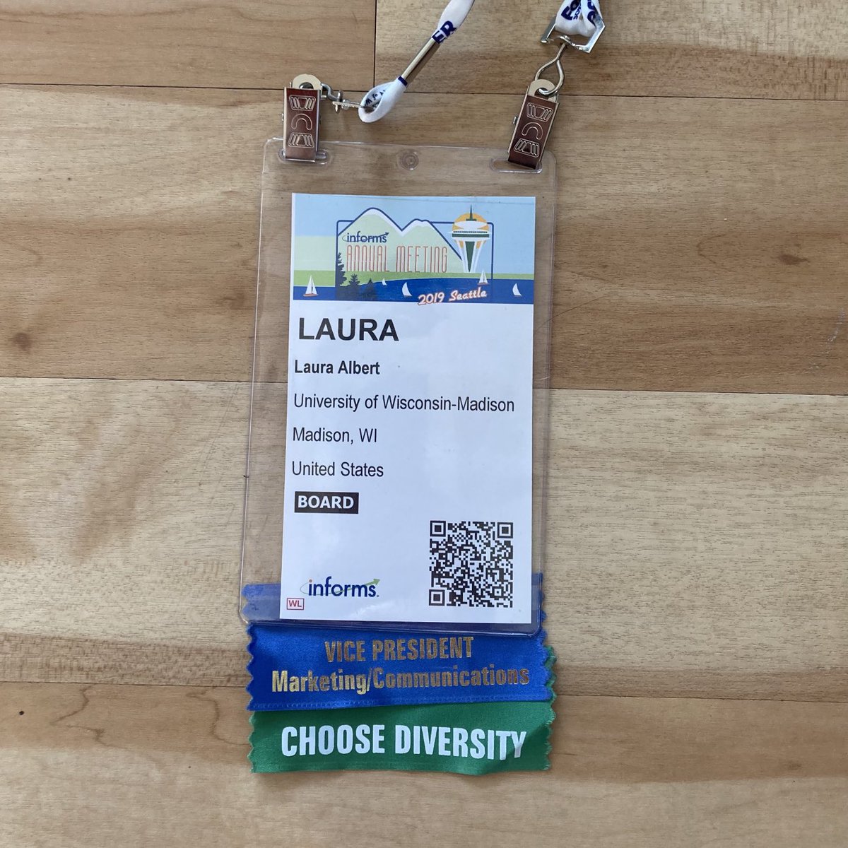 lauraalbertphd's tweet image. I found my badge for #informs2019 in Seattle, the last fully in person  ⁦@INFORMS⁩ Annual Meeting ❤️ I miss connecting with colleagues, and I plan to attend this year in person 🤞