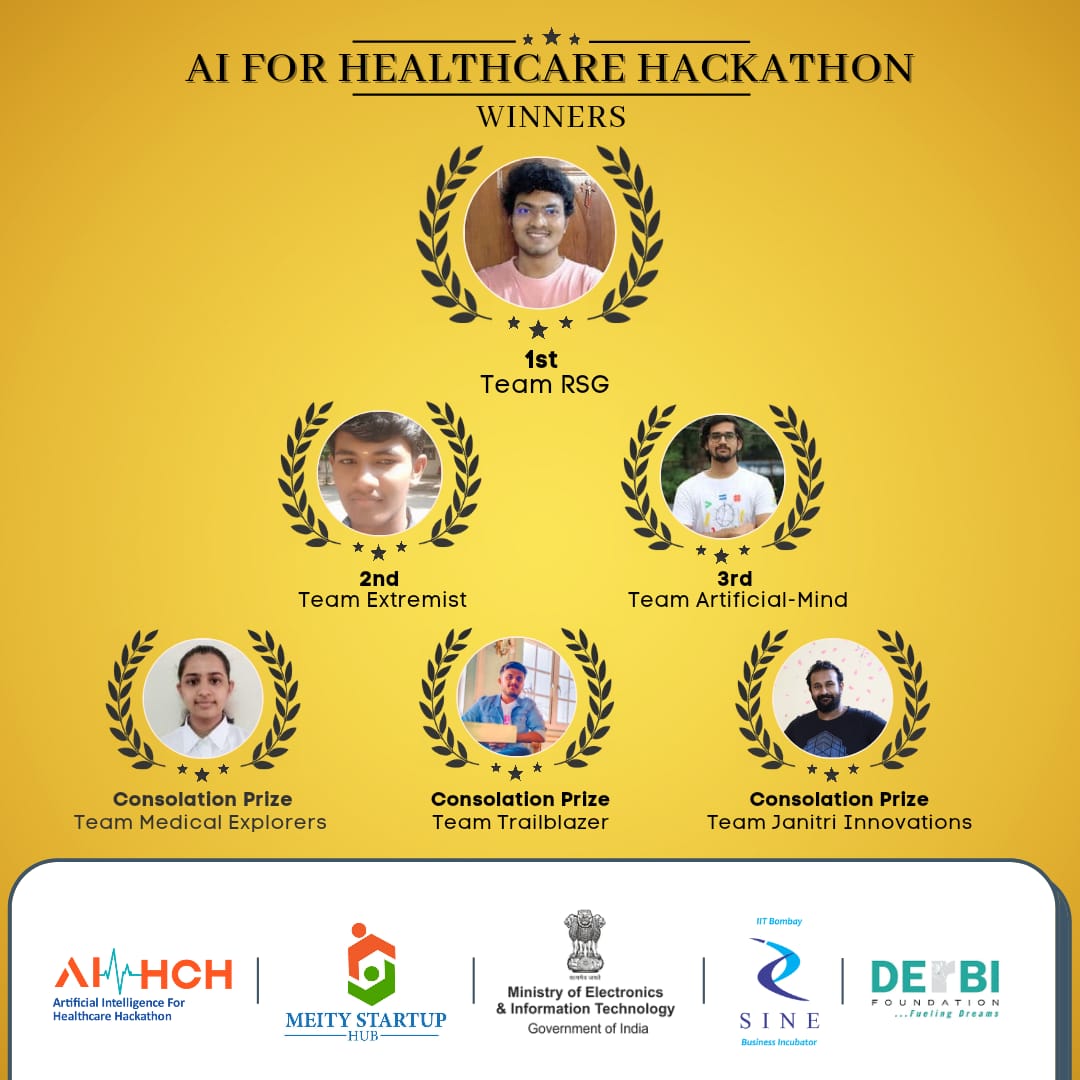 ai_hackathon's tweet image. Congratulations to the winners of the AI Hackathon!

The First Prize was won by Team RSG, the Second and Third prizes were won by Team Extremist, and Team Artificial-Mind respectively.

Know more about the event and winners here: bit.ly/3gTmalM

#Winners #aihackathon