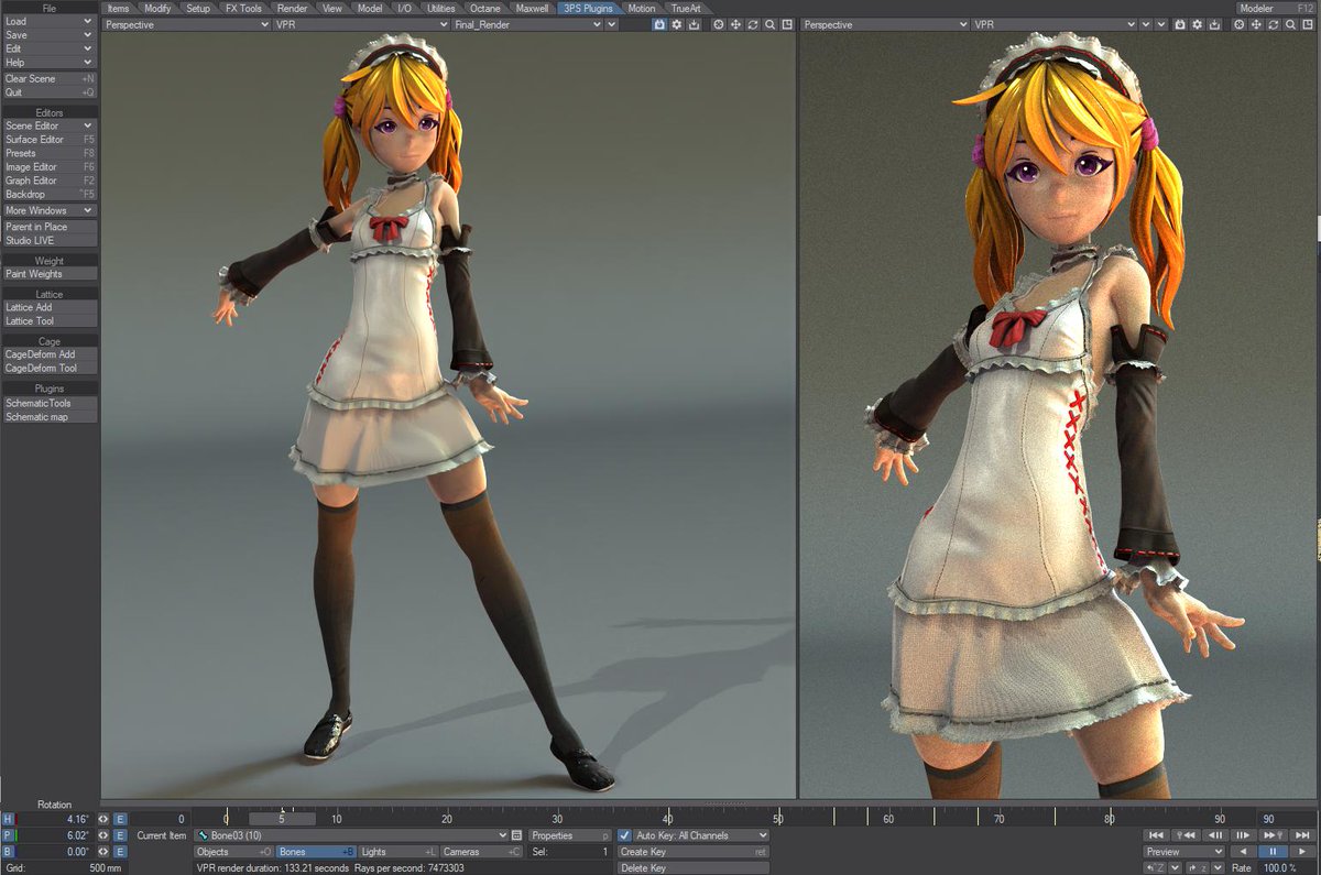 tetsu_cg's tweet image. 次の３Dプリントするキャラのポーズいくつか作ってみた。どれにしようかな…。
モーションから切り取ろうかとも思ったんだけど良いポーズが無かった。でもリグ組んでたおかげでポージング色々試せる！
#Lightwave3D　#lightwave　#3DCG　#3Dプリント