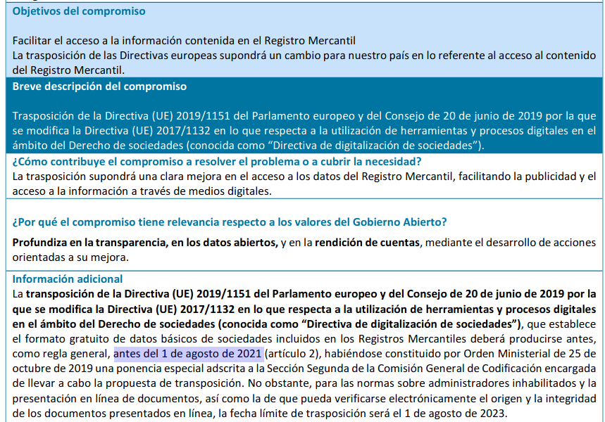 👋 ¿Cómo han ido las vacaciones?

En <a href="/libreborme/">LibreBOR</a> seguimos esperando a que el Registro Mercantil ofrezca los datos de forma gratuita tal y como se comprometió España en el IV Plan de Gobierno Abierto 2020-2024.

La fecha límite era el 1 de agosto de 2021 
👇