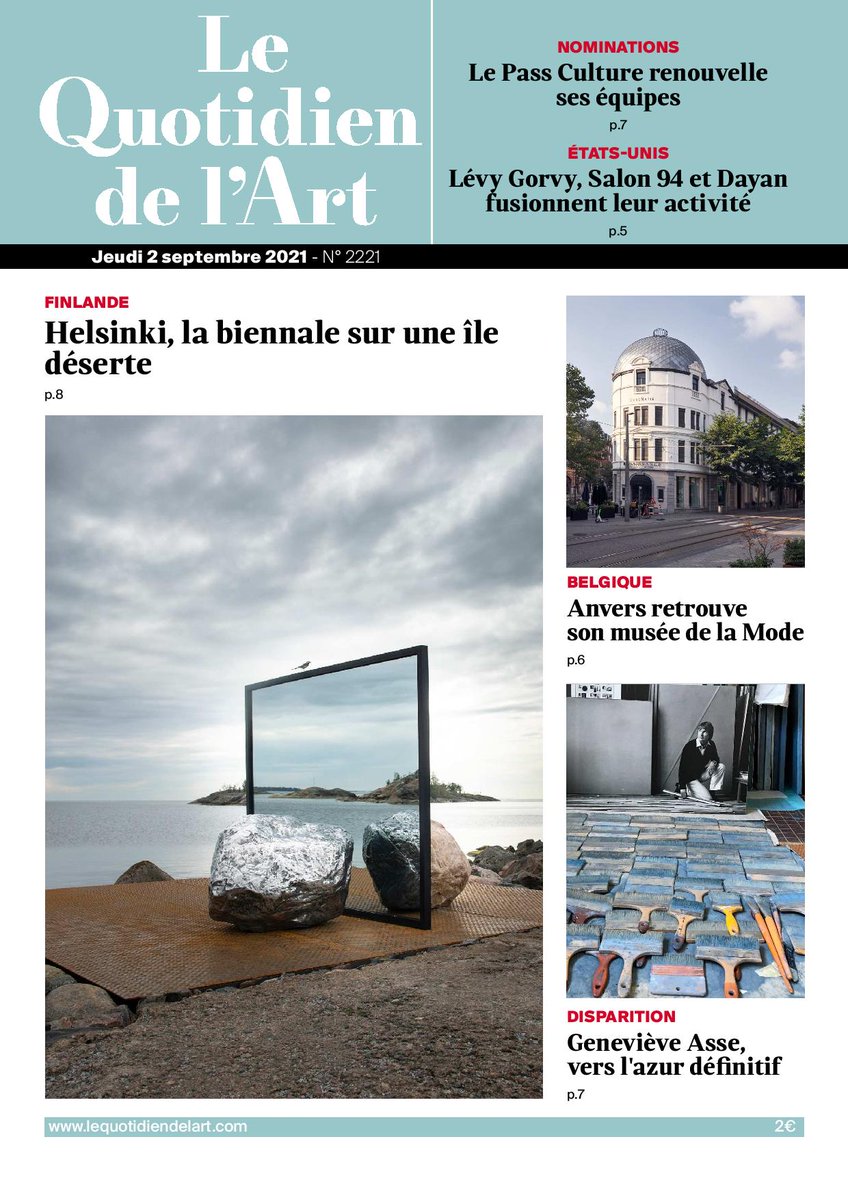 Quotidiendelart's tweet photo. Au sommaire du jour
🏝 #Helsinki, la biennale sur une île déserte.
🇺🇸 4 grosses galeries fusionnent à #NewYork #LevyGorvy / #Salon94 #Dayan
🧾 Une nouvelle direction pour le #PassCulture
https://t.co/9i0p499nLG https://t.co/LIbgezWles