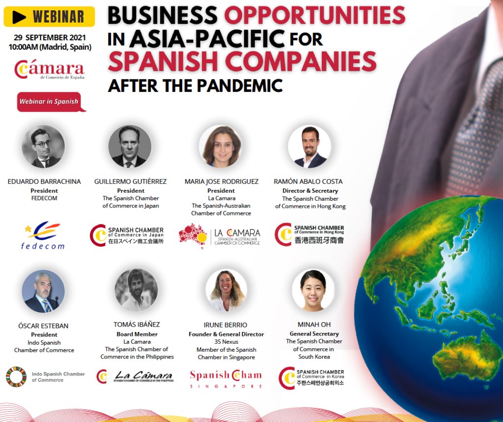 FEDECOM_'s tweet photo. #EVENTO 

El próximo 29 de septiembre la #Spanish Chamber of Commerce in #Japan 🇯🇵 organizará el #webinar "Oportunidades de #negocio en #Asia-#Pacífico para compañías españolas después de la pandemia" junto a otras 7 #Cámaras españolas 🇪🇸de la región.

📍👉https://t.co/8OPKPpNVa3 https://t.co/lJUTVSDAx5