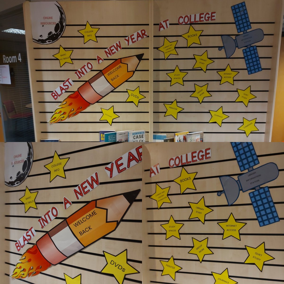 nclanlibrary's tweet image. New display showing how your library can help you. What else would you add? #nclanlibrary #libraryinfo #Cumbernauldcampus #librarydisplay #ThursdayThoughts