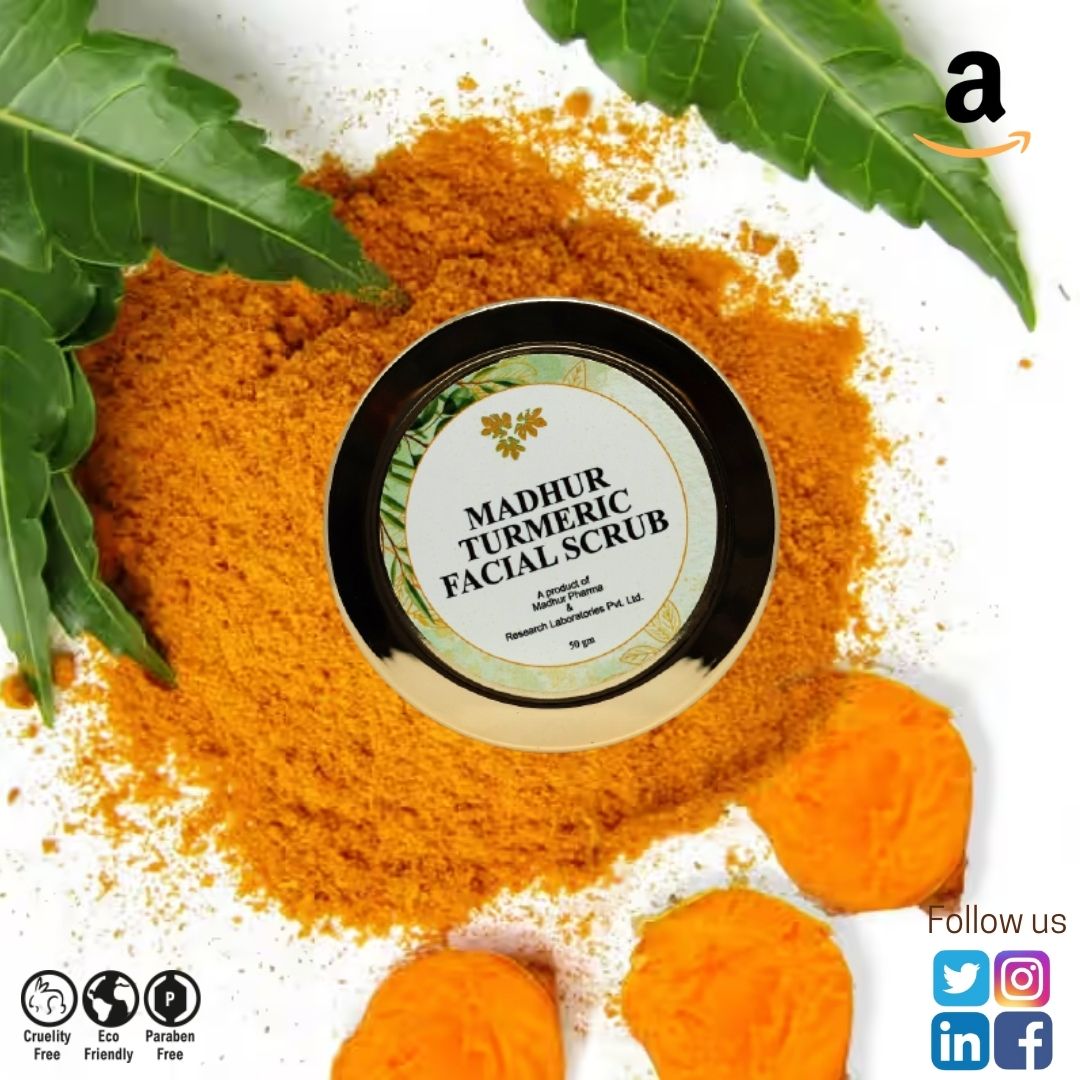 MadhurPharma's tweet photo. Madhur Turmeric Facial Scrub is now available on #Amazon to help you reveal #soft #fresh &amp; #radiantskin. Buy now at https://t.co/1qjcSvooRX &amp; avail exclusive #BOGO #buyonegetonefree offer. #turmericbenefits #ayurveda #naturalbeauty #turmeric #herbalproducts #celebratingnature https://t.co/17b22XFTFi