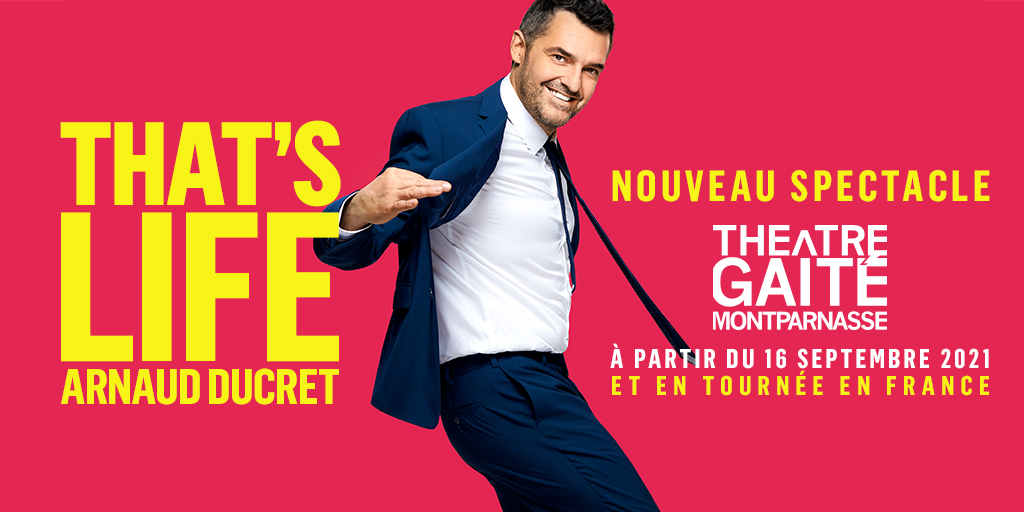 Arnaud Ducret est ce soir dans la nouvelle série de TF1 #Mensonges, mais vous pourrez également le retrouver sur la scène de <a href="/La_Gaite/">Théâtre de la Gaîté Montparnasse</a> dès le 16 septembre avec son nouveau spectacle "That's Life" ! 🔥

🎫 Réservez vos places sur Fnac Spectacles : bit.ly/2YbyFCG