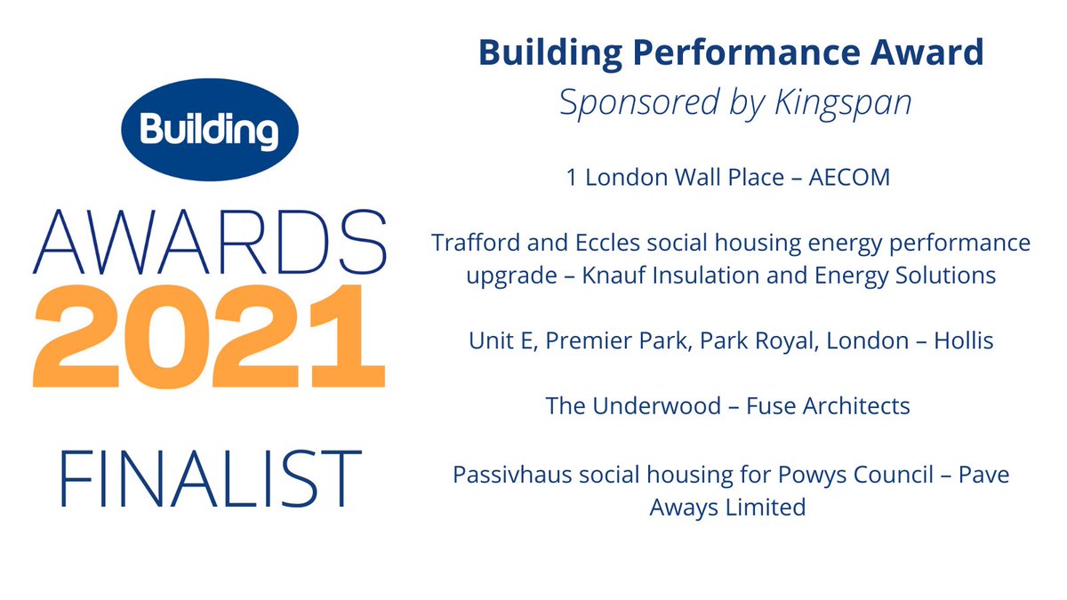 buildingawards's tweet photo. Raise the roof for the #BuildingAwards 2021 Building Performance Award shortlist, sponsored by @KingspanIns_UK >> We're celebrating projects from @AECOM,  @KnaufUK,  @hollis_global, @Fuse_Architects &amp; @paveawaysltd https://t.co/77QzB2TC1u
