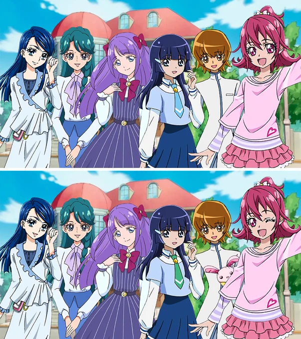 #これでフォロワーさん増えました 
プリキュア間違い探し。
開催するたびに1人は必ずフォローしてもらえるのでいつもびっくりしています!

画像は人気のあった第7回。「7つ」違いがあります。 