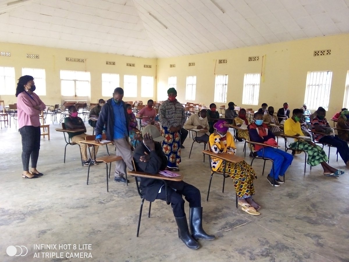 RwandaCejp's tweet photo. Mobilization on the transformation of domestic conflicts continued today in #BaseSector of @rulindodistrict. Around 30 men and women exchange ideas, suggestions on the way forward to the matter in a bid to build family without abuses&amp; conflicts @trocaire @RwandaCejp https://t.co/5U4UJxEpnG
