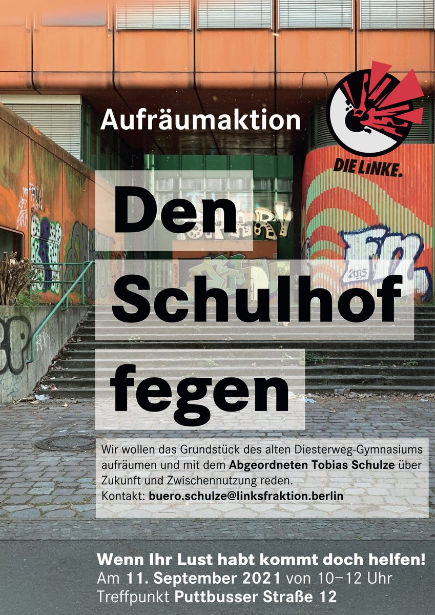 sprengbuero's tweet photo. Wir haben für unsere Aufräumaktion im Brunnenviertel jetzt ein Poster gebastelt. https://t.co/ykLDXPHWPj