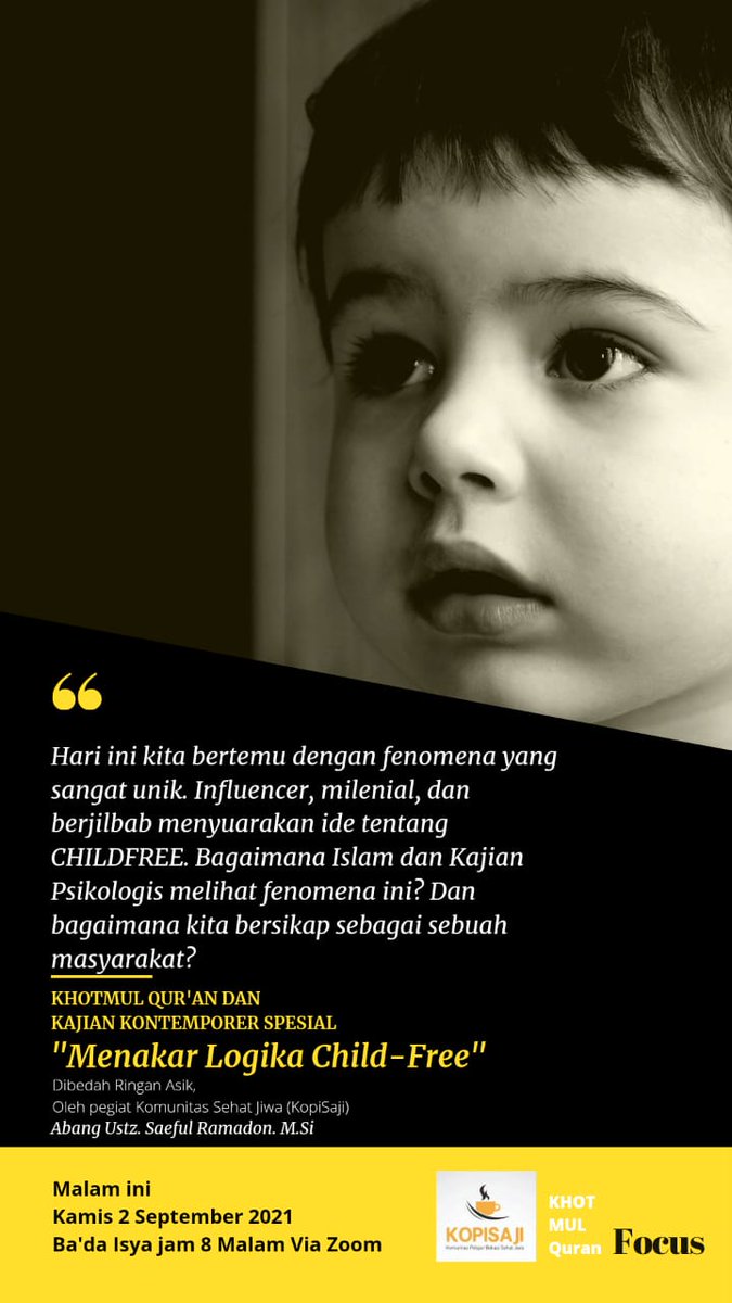 *Topic: Khotmul Quran*dan tausyiah *Menakar Logika Childfree*
*Time: Setiap Kamis, pukul 20.00*
⏰ Waktu: *kamis, 02 September 2021, jam 20.00-22.00 wib* ..
🏠   : Focus Bekasi is inviting you to a scheduled Zoom meeting.*

*Join Zoom Meeting*
zoom.us/j/99205788131?…
<a href="/txtdrbekasi/">TxtdariBekasy 🇵🇸</a>